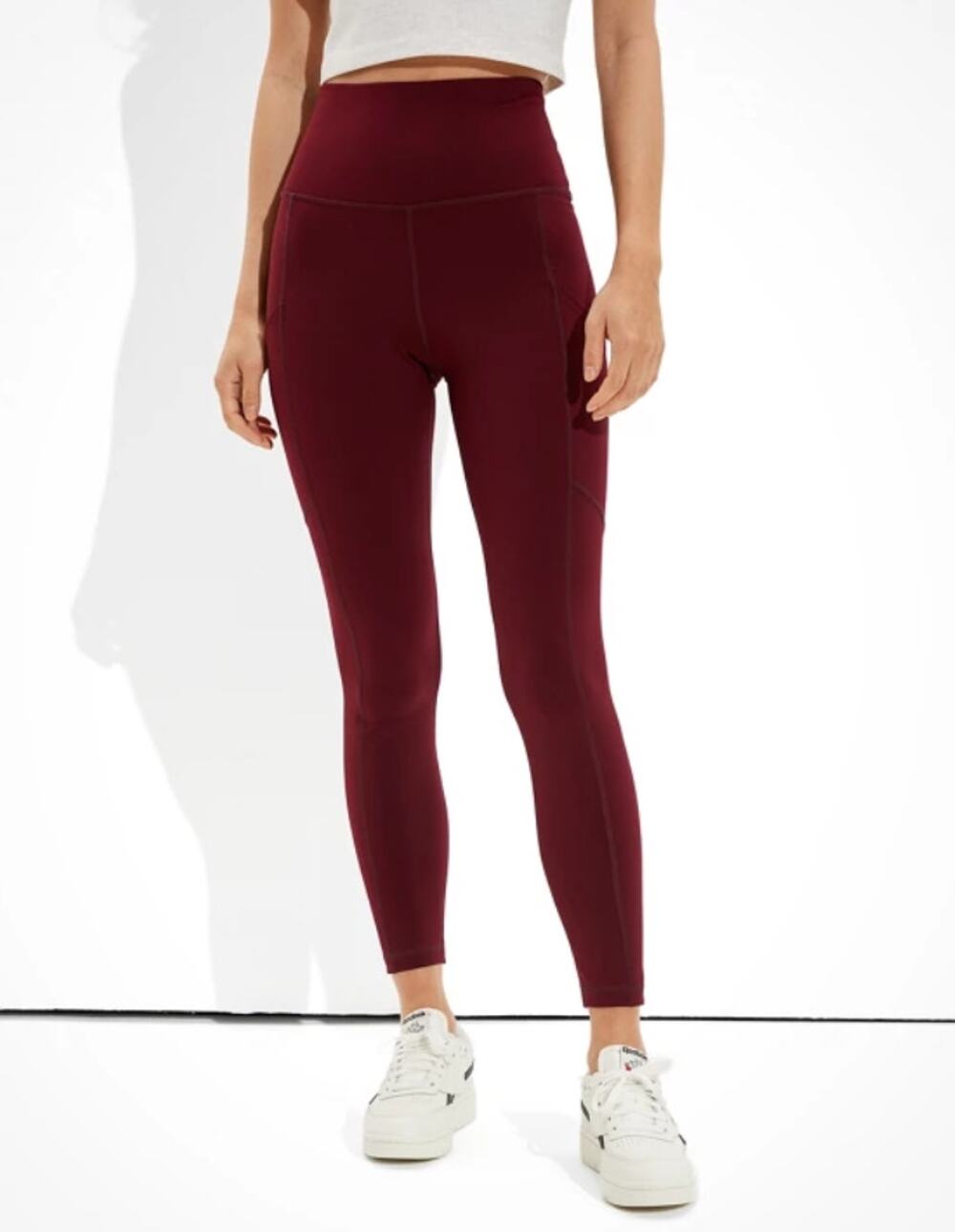 AMERICAN EAGLE The Everything Pocket Highest Waist Leggings Maroon Womens Size S
